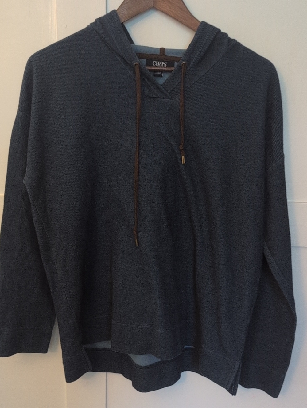 Chaps Men's Hooded Knit Sweater - Charcoal